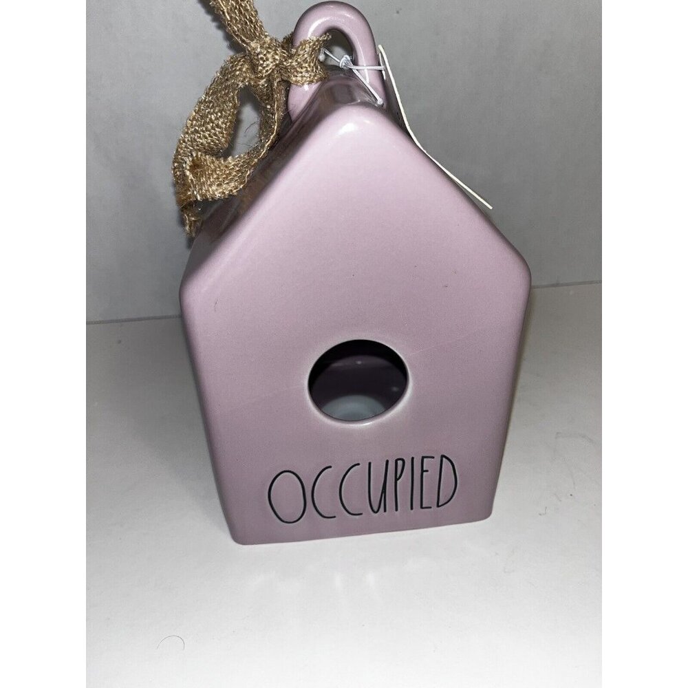 Rae Dunn Occupied Ceramic Birdhouse Lavender Farm Country Rustic - Picture 1 of 8